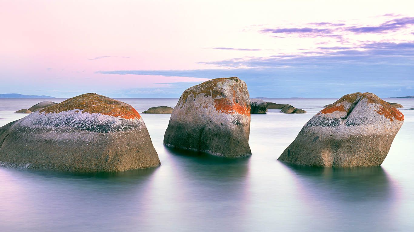 Granite rocks off Flinders Island, Tasmania, Australia
