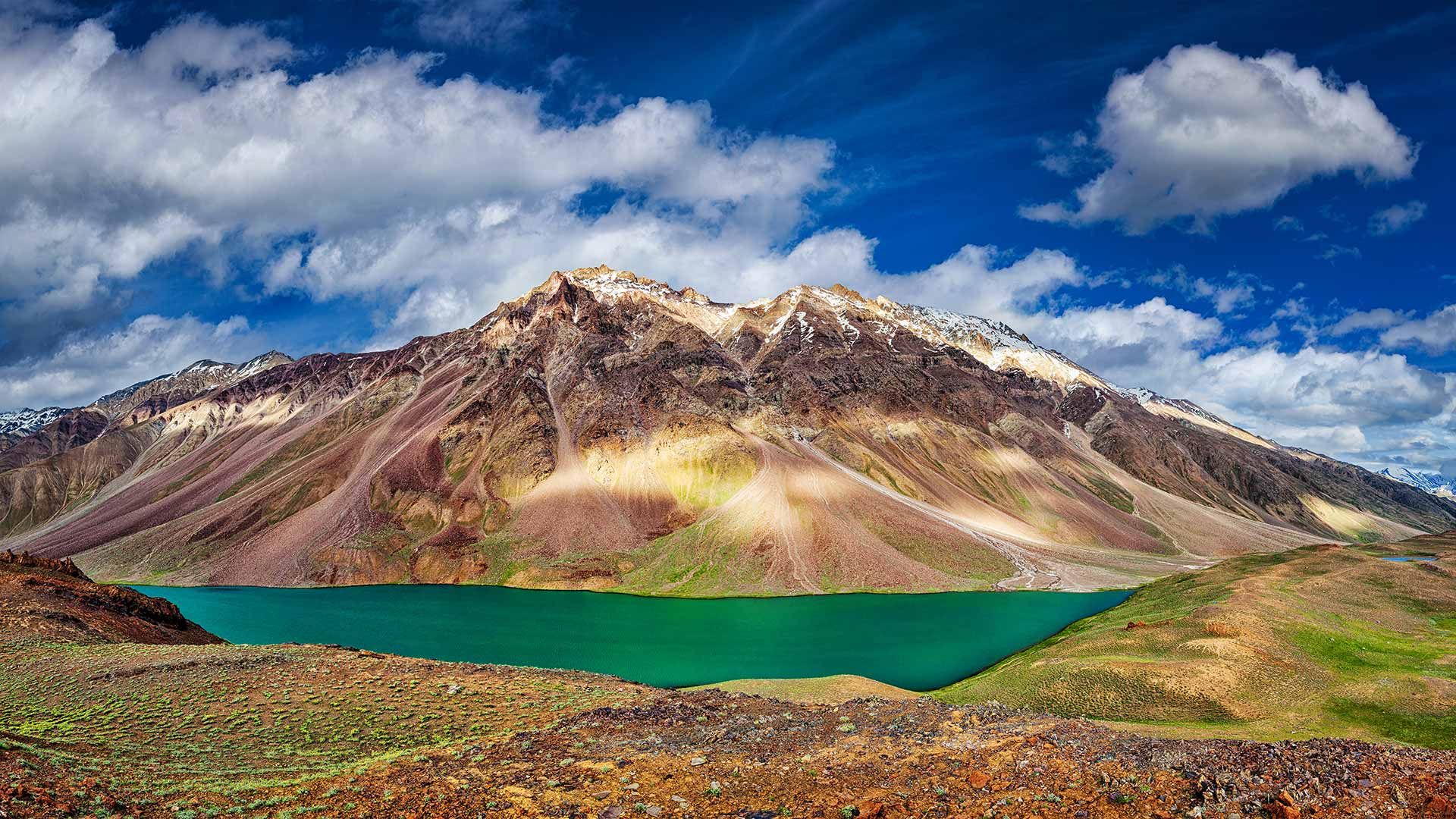 Chandra Tal lake in the Himalayas, India