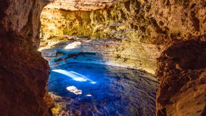 Poço Encantado cave in Chapada Diamantina, Bahia, Brazil (© Cavan Images/Getty Images)(Bing New Zealand)