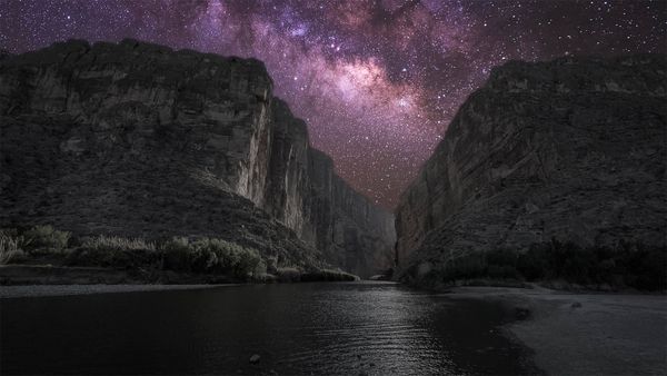 Santa Elena Canyon under the Milky Way in Big Bend National Park, Texas, USA