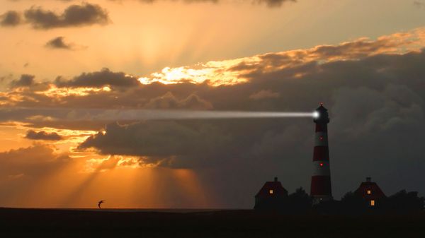 Leuchtturm Westerheversand, Westerhever, Schleswig-Holstein, Deutschland