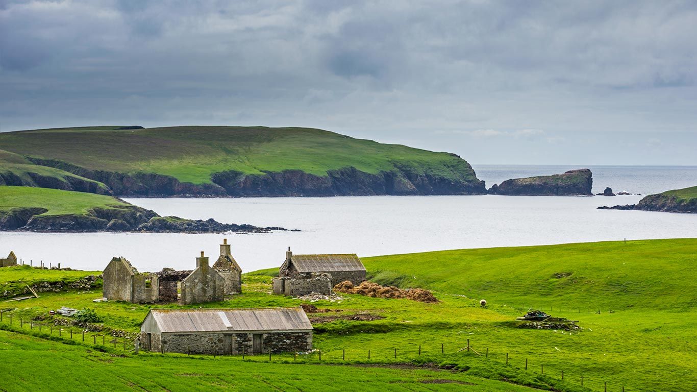 An old farm in the Shetland Islands, Scotland
