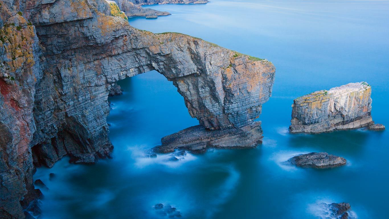 Green Bridge of Wales in Pembrokeshire Coast National Park, Wales