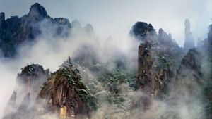 ｢冬の山霧｣中国, 江西省 (© KingWu/Vetta/Getty Images)(Bing Japan)