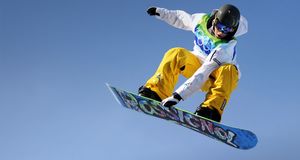 Torah Bright of Australia gets airborne during a training session of the Women's Snowboard Halfpipe event at the Vancouver Winter Olympics on February 18, 2010 – Martin Bureau/AFP/Getty Images &copy; (Bing Canada)