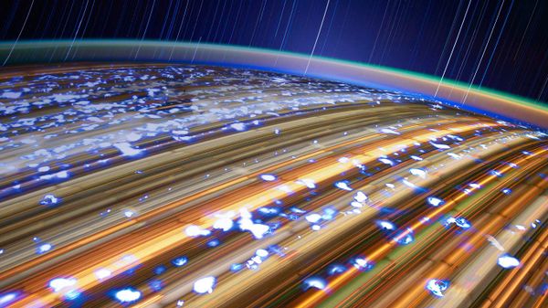 Stacked, long exposures of Earth taken from the International Space Station