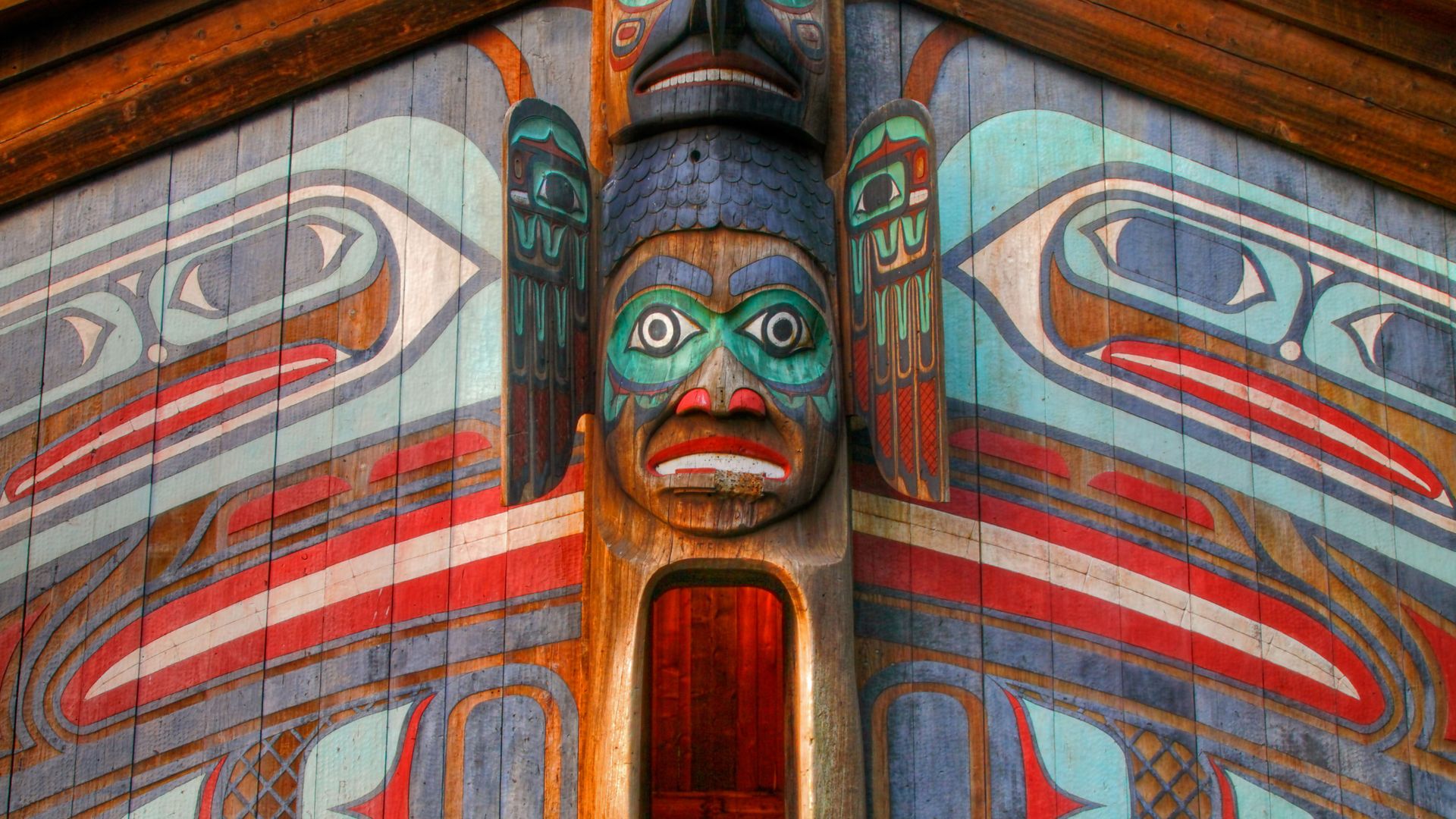 The Clan House at Totem Bight State Historical Park near Ketchikan, Alaska