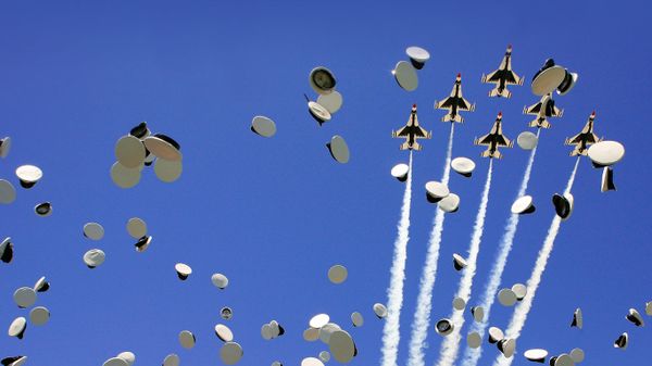 Graduation celebration, United States Air Force Academy, with U.S. Air Force Thunderbirds, Colorado Springs, Colorado