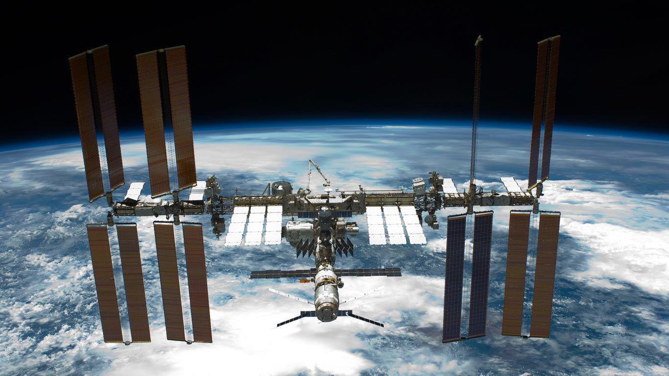 The International Space Station seen from Space Shuttle Endeavour