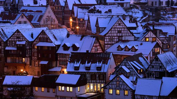 Winter in Schiltach, Baden-Württemberg, Deutschland