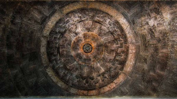 Mural created from nails, Toronto City Hall, Ontario, Canada