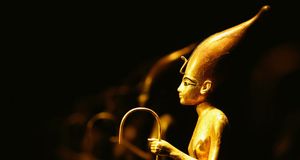 Statues of young Tutankhamen found in his tomb in the Valley of the Kings, Egypt --Daniel Berehulak/Getty Images &copy; (Bing United States)