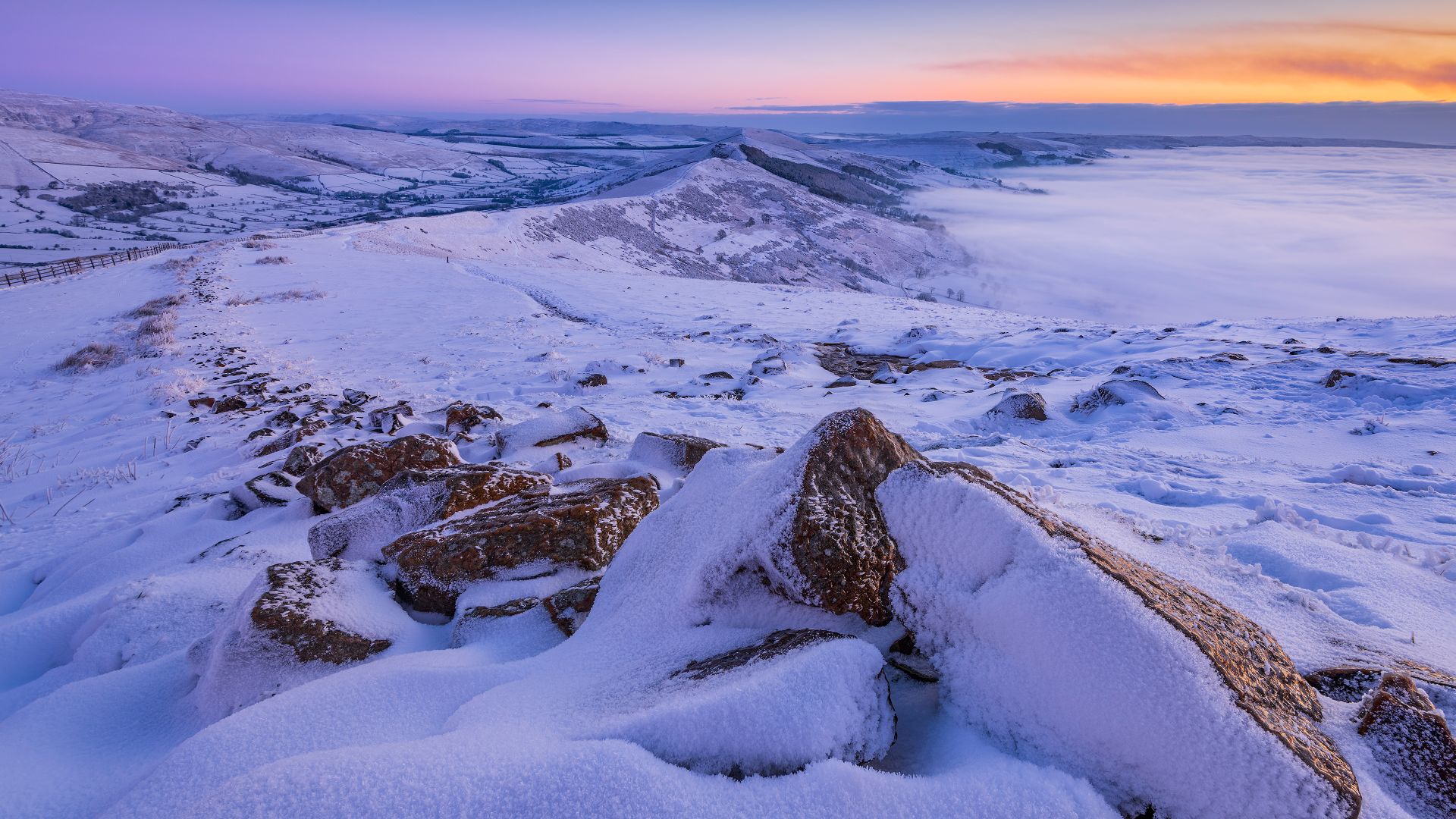 Collina di Mam Tor, Derbyshire, Inghilterra