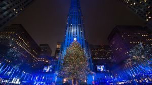 Árbol de Navidad del Rockefeller Center, Nueva York, EE.UU. (© Jonathan Orenstein/Getty Images)(Bing España)