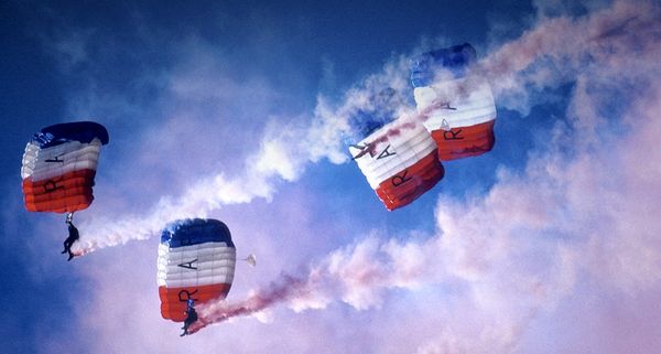 The Falcons parachute display team of the Royal Air Force