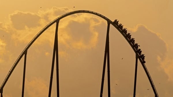 Shambhala roller coaster, PortAventura Park, Salou, Tarragona, Spain