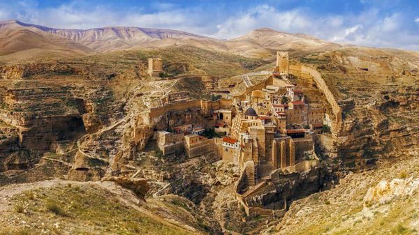 Mar Saba monastery overlooking the Kidron Valley, Jerusalem, Israel