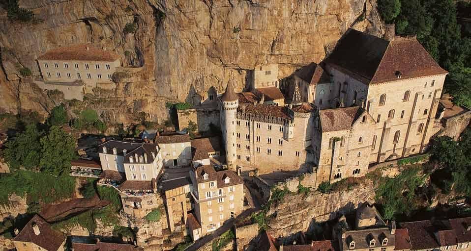 Citadelle de Rocamadour vue d’au-dessus, Lot, Midi-Pyrénées