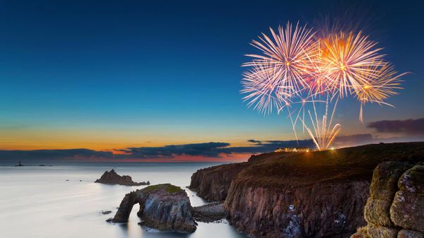 Fireworks at Land’s End, Cornwall
