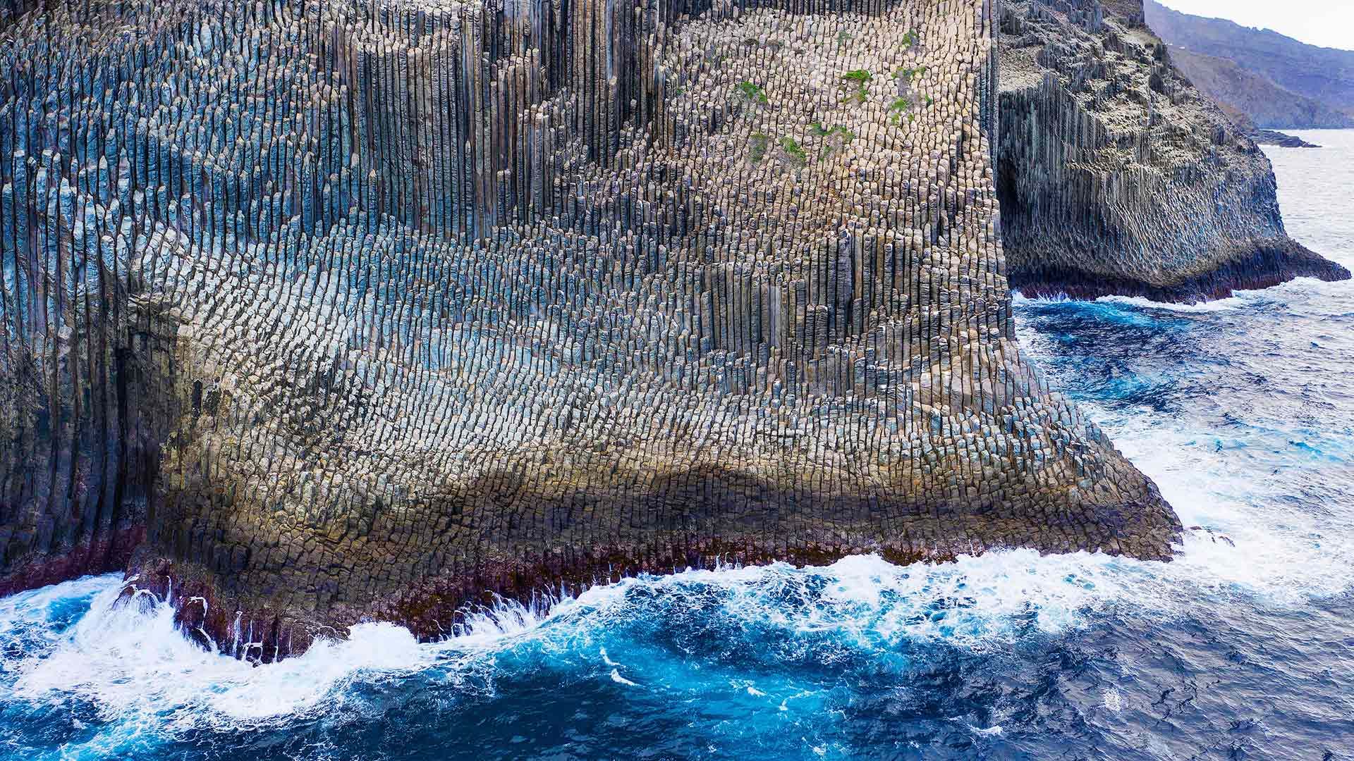 Los Órganos basalt rock formation, La Gomera, Canary Islands, Spain