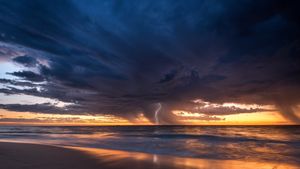 Summer storm from City Beach, Perth (© JohnCrux/Getty Images)(Bing Australia)