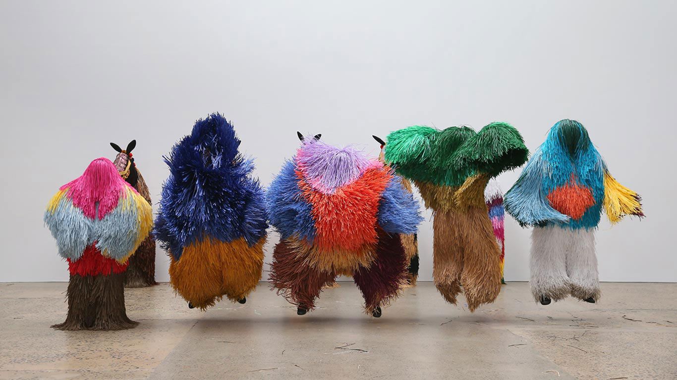 Soundsuits by artist Nick Cave at Carriageworks in Sydney, Australia in 2016
