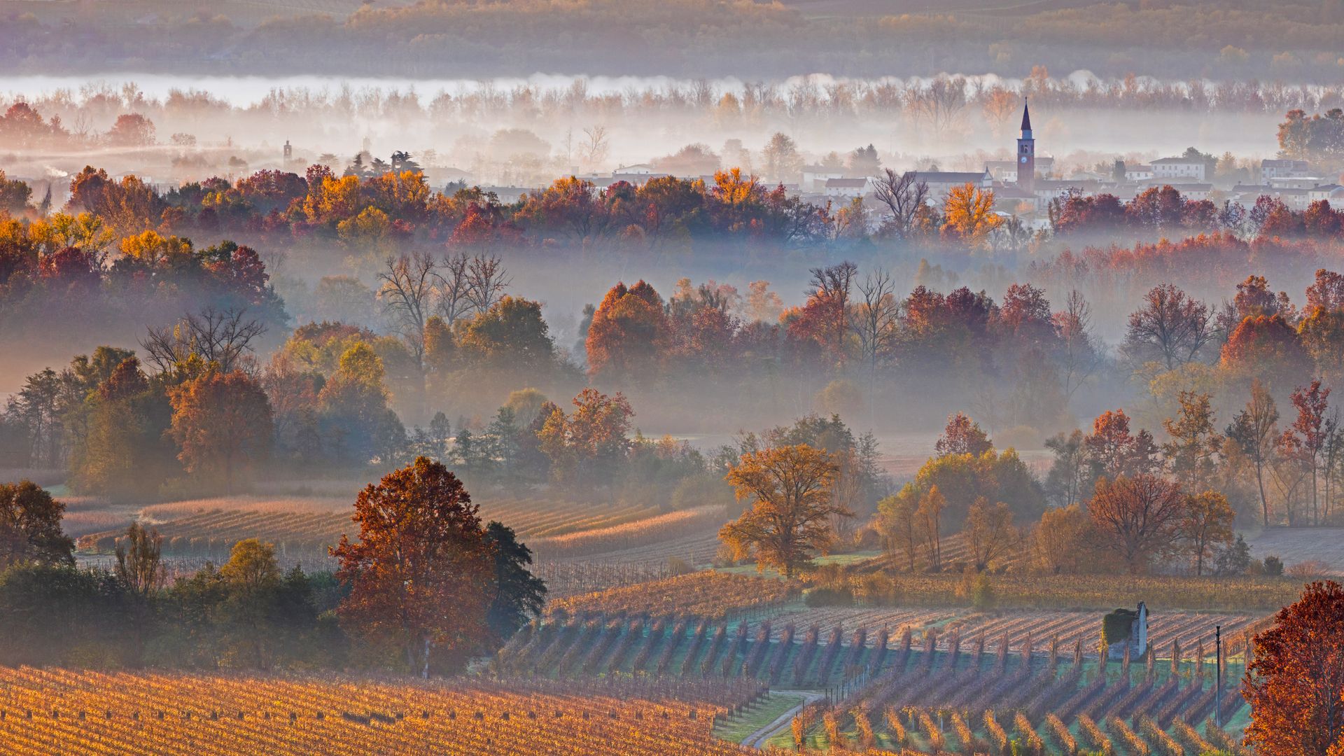 Farra di Soligo in the Prosecco Hills of Veneto, Italy