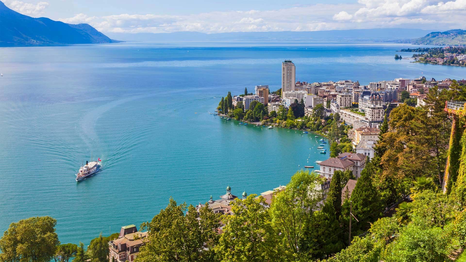 Montreux and Lake Geneva in Switzerland