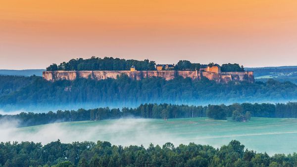 Königstein Fortress, near Dresden, Saxon Switzerland, Saxony, Germany