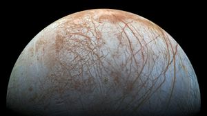 Jupiter's icy moon Europa (© NASA/JPL-Caltech/SETI Institute)(Bing Australia)