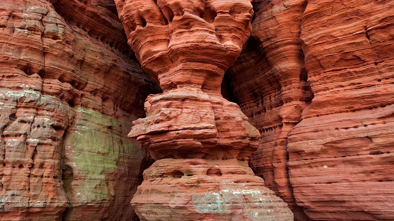 Eroded rock formations, Naturpark Pfälzerwald, Rhineland-Palatinate, Germany