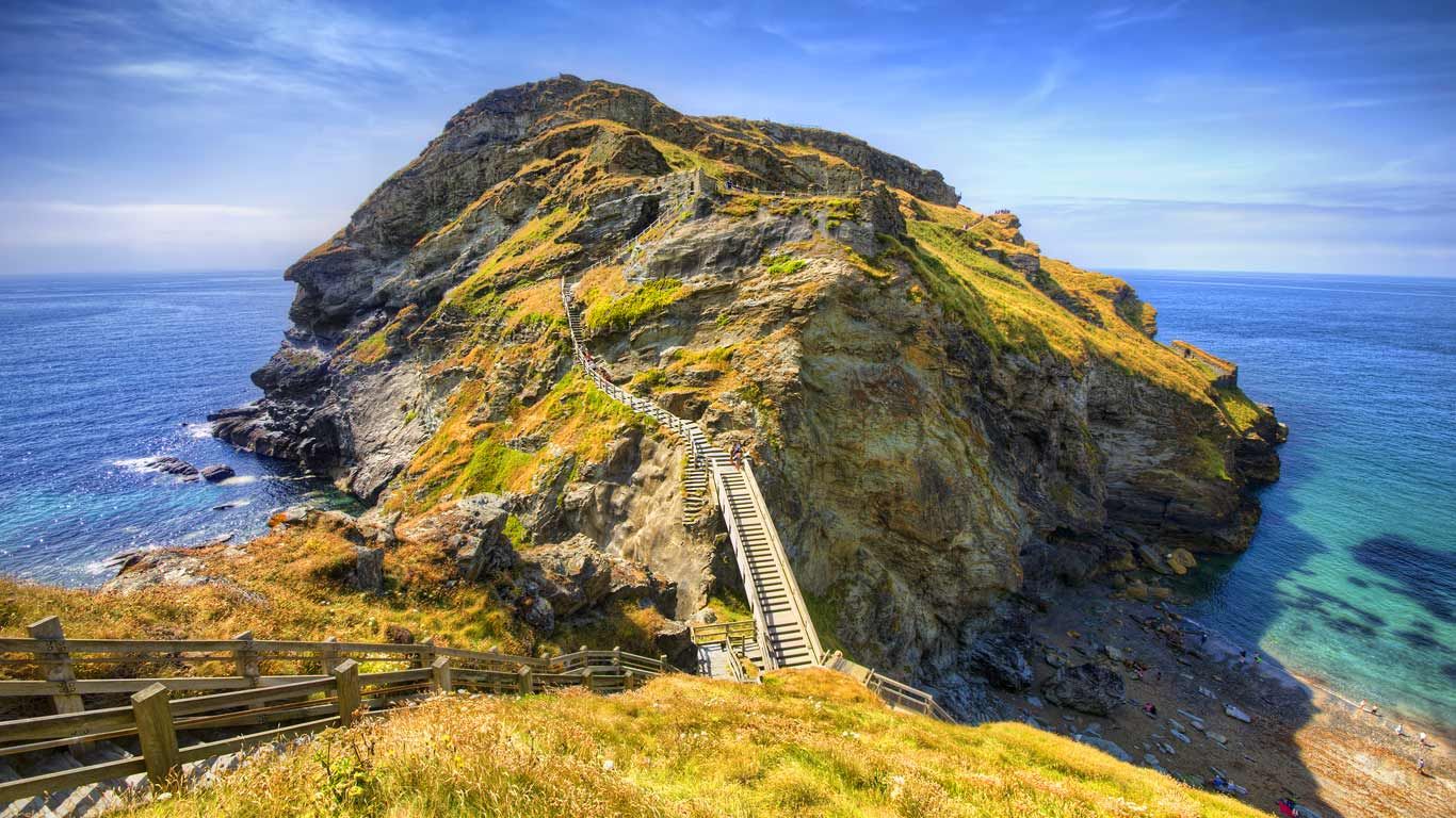 Tintagel on the Atlantic coast of Cornwall