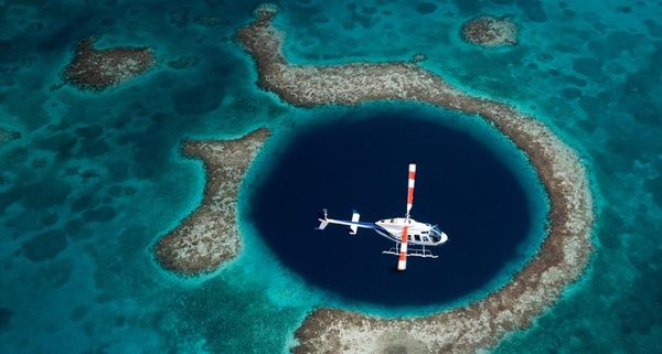 Great Blue Hole underwater sinkhole off the coast of Belize