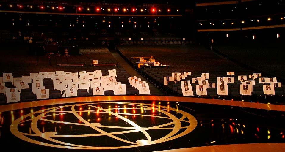 Auditorium and seating cards at the 60th Primetime Emmy Awards in 2008