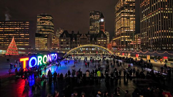 Celebration of the holiday season at Nathan Philips Square, Toronto