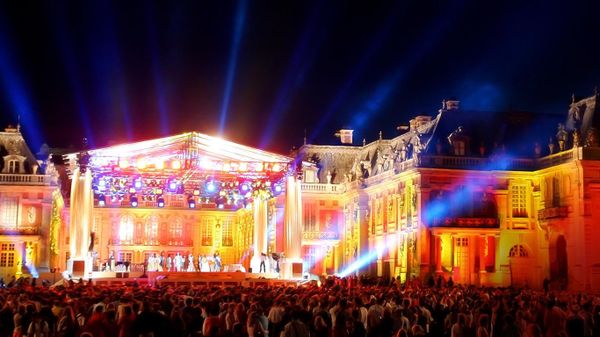 Illuminations au château de Versailles pendant la Fête de la musique, Yvelines, Île de France