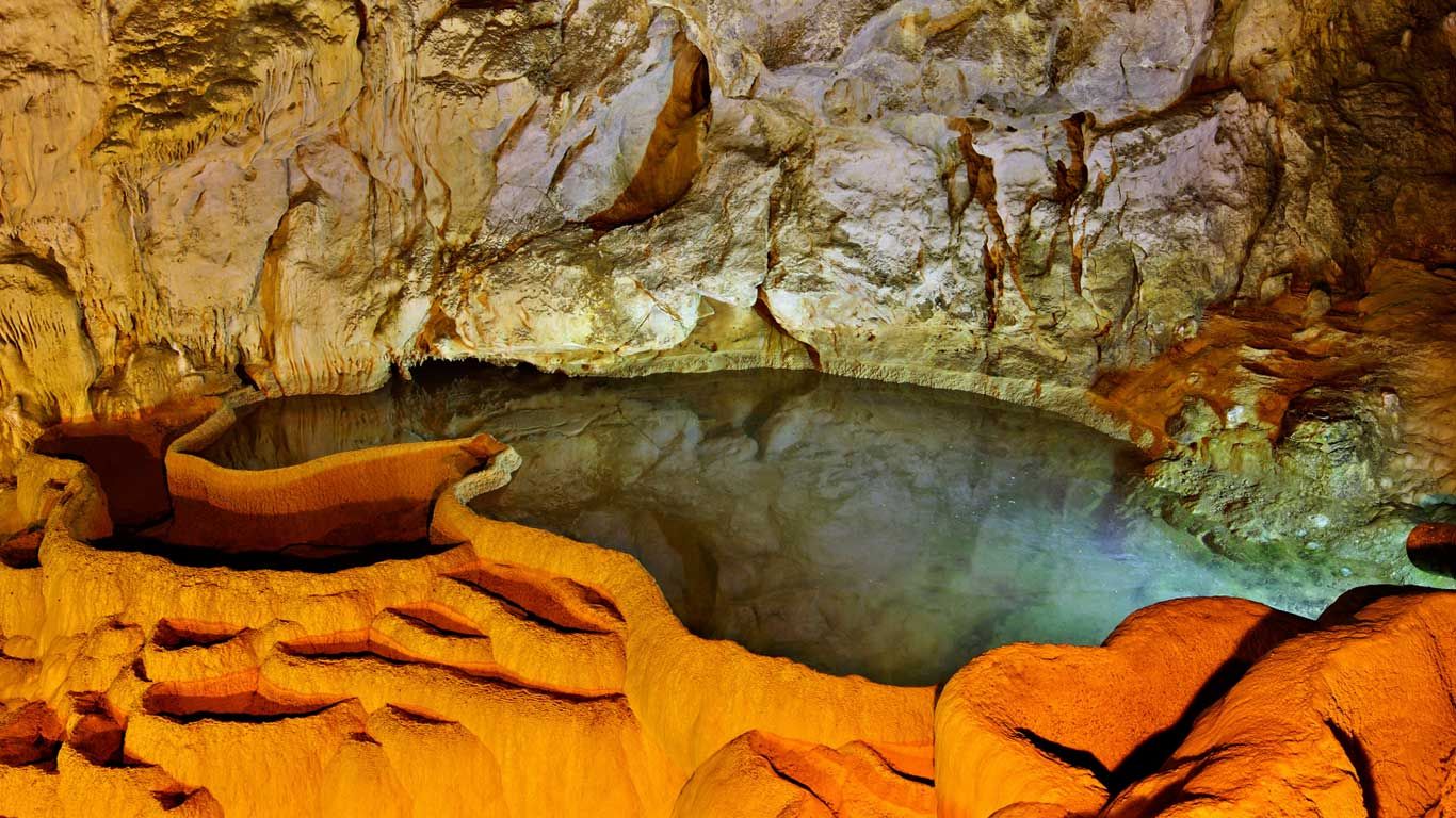 Cave of the Lakes in Kalavryta, Achaia, Peloponnese, Greece
