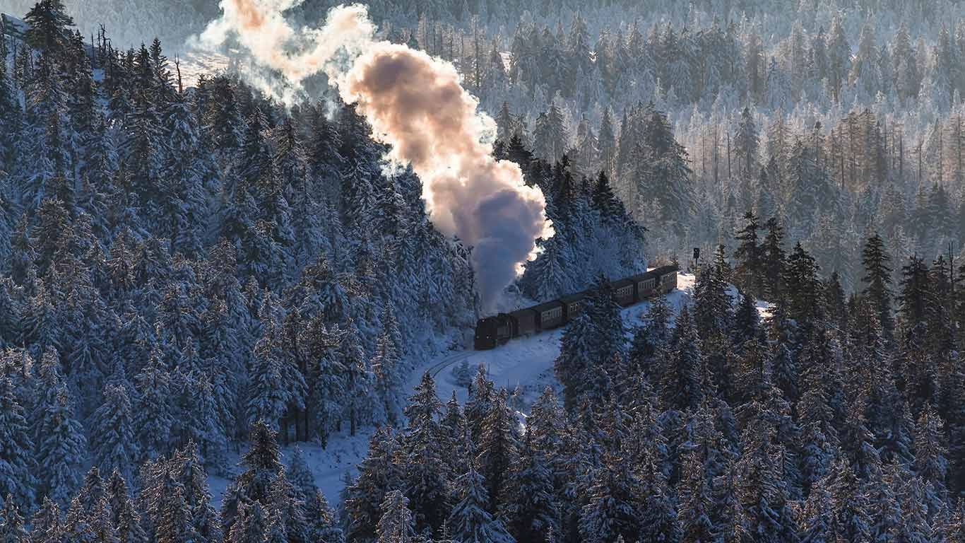 Harz Narrow Gauge Railway, Brocken, Harz National Park, Saxony-Anhalt, Germany