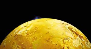 Volcanic plume above Jupiter's moon Io -- Michael Benson/Corbis &copy; (Bing Australia)