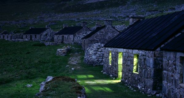 The Street at dusk, St Kilda, Scotland