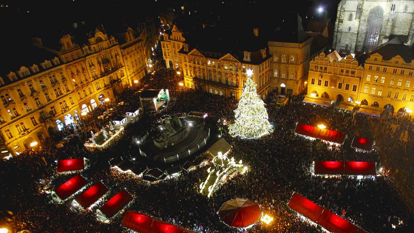 Holiday market in Old Town Square, Prague, Czech Republic