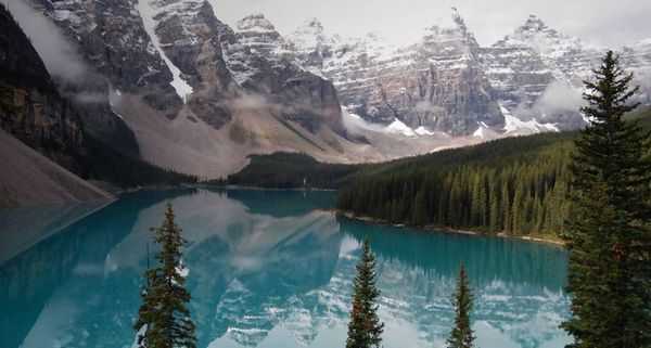 Lake Moraine in Banff National Park, Alberta, Canada