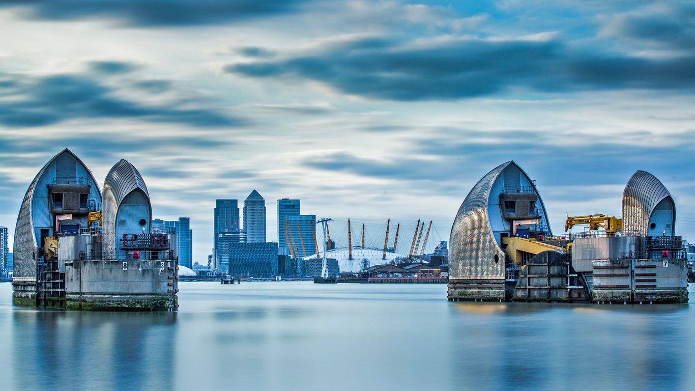 The Thames Barrier at London, England