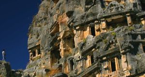 Low angle view of caves on rocks, Lycian Rock Tomb, Myra, Turkey - Glow Images/age fotostock &copy; (Bing United Kingdom)