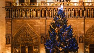 Cathédrale Notre-Dame de Paris et sapin de Noël, Paris (© imageBROKER/REX Shutterstock)(Bing France)