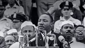 Martin Luther King, Jr., delivering his ‘I Have a Dream’ speech in Washington, DC, on August 28, 1963 (© Bettmann/Corbis)(Bing United States)