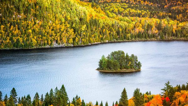Le lac Wapizagonke dans le parc national de la Mauricie, Québec, Canada