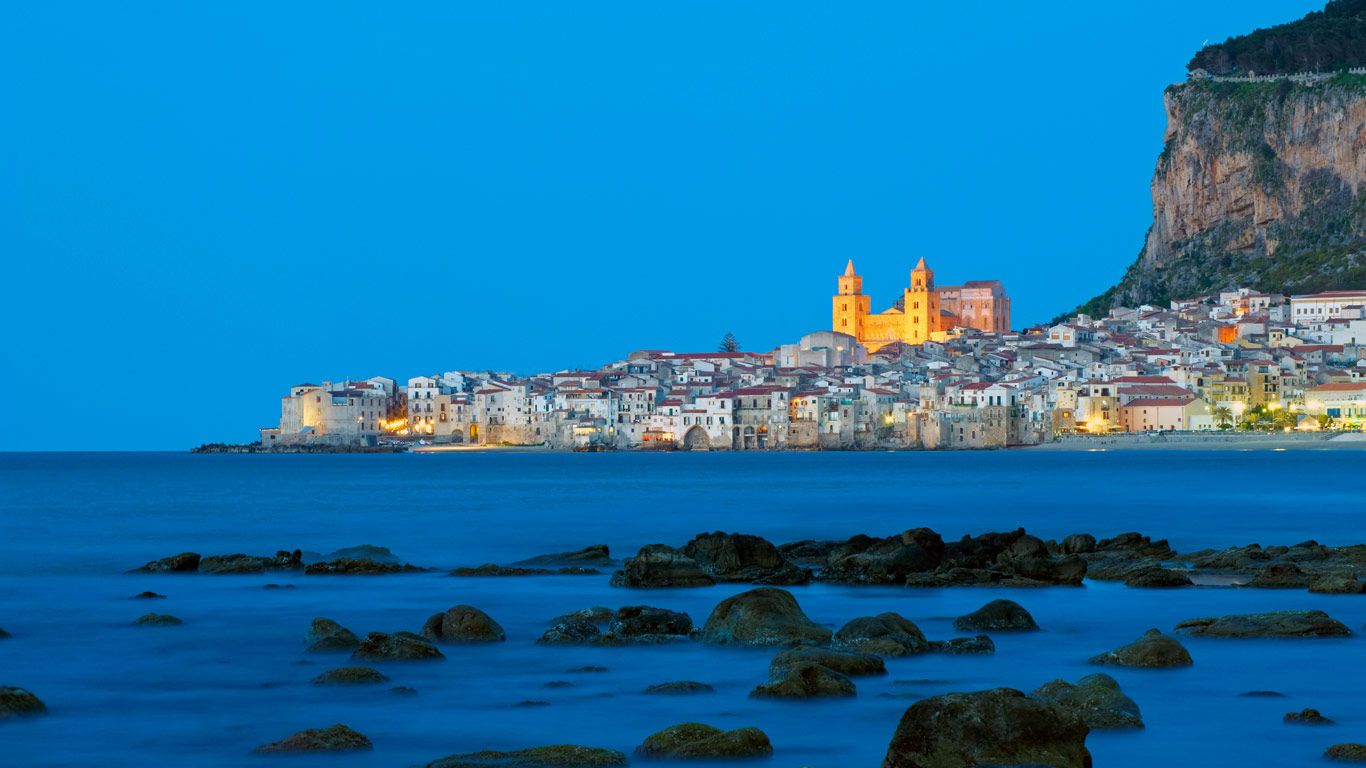 Cefalù on the Tyrrhenian coast of Sicily, Italy