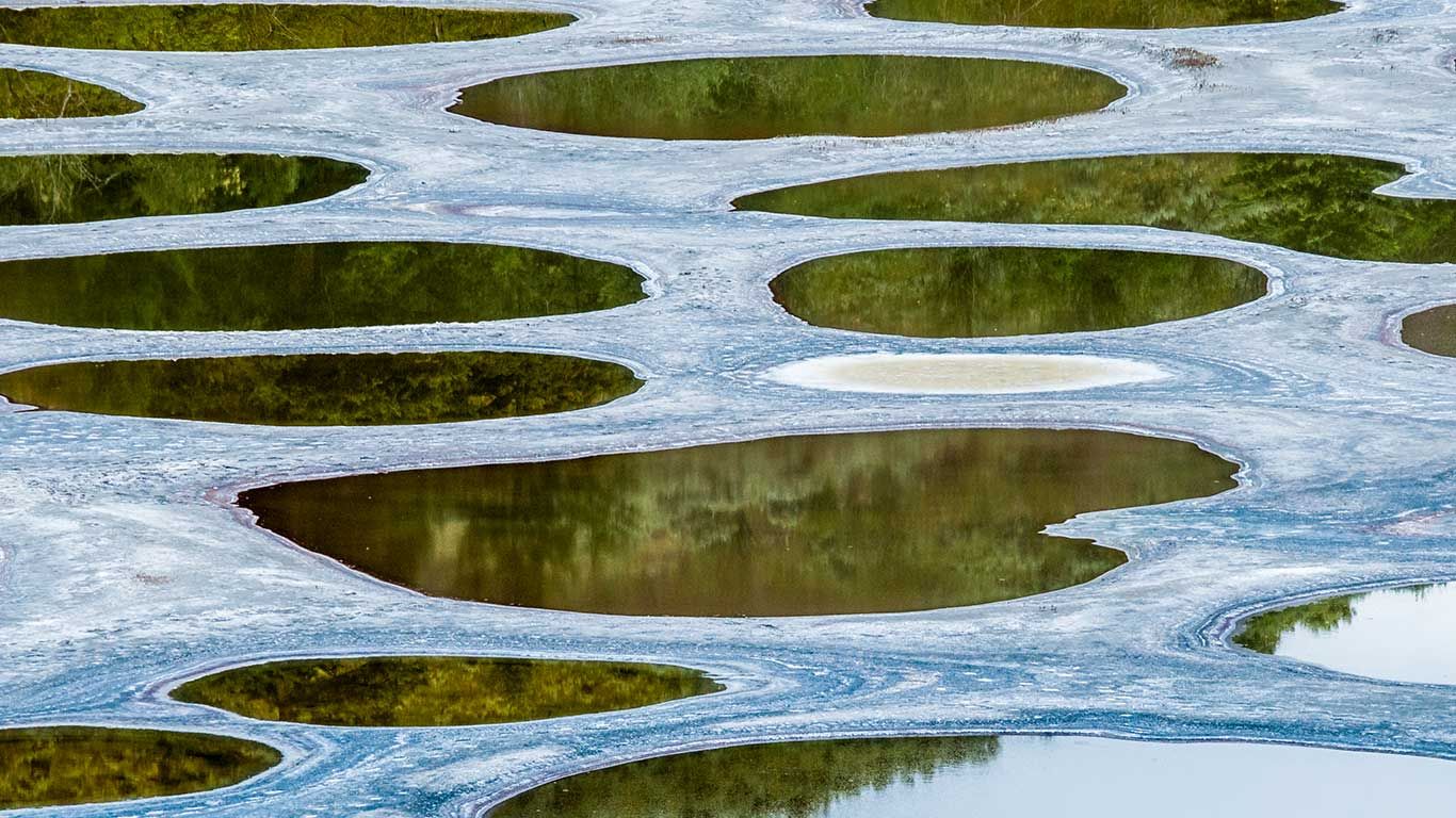 Spotted Lake, near Osoyoos, B.C., Canada