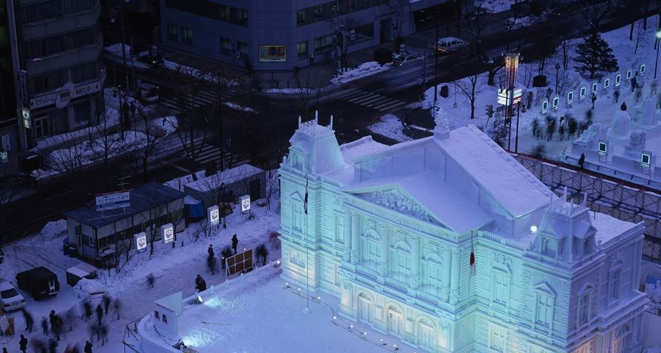 Snow sculpture at the Sapporo Snow Festival in Sapporo, Japan